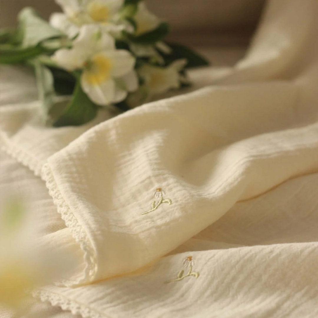  Avery Row Embroidered Muslin Blanket - Wild Chamomile、mySite、merchandisen