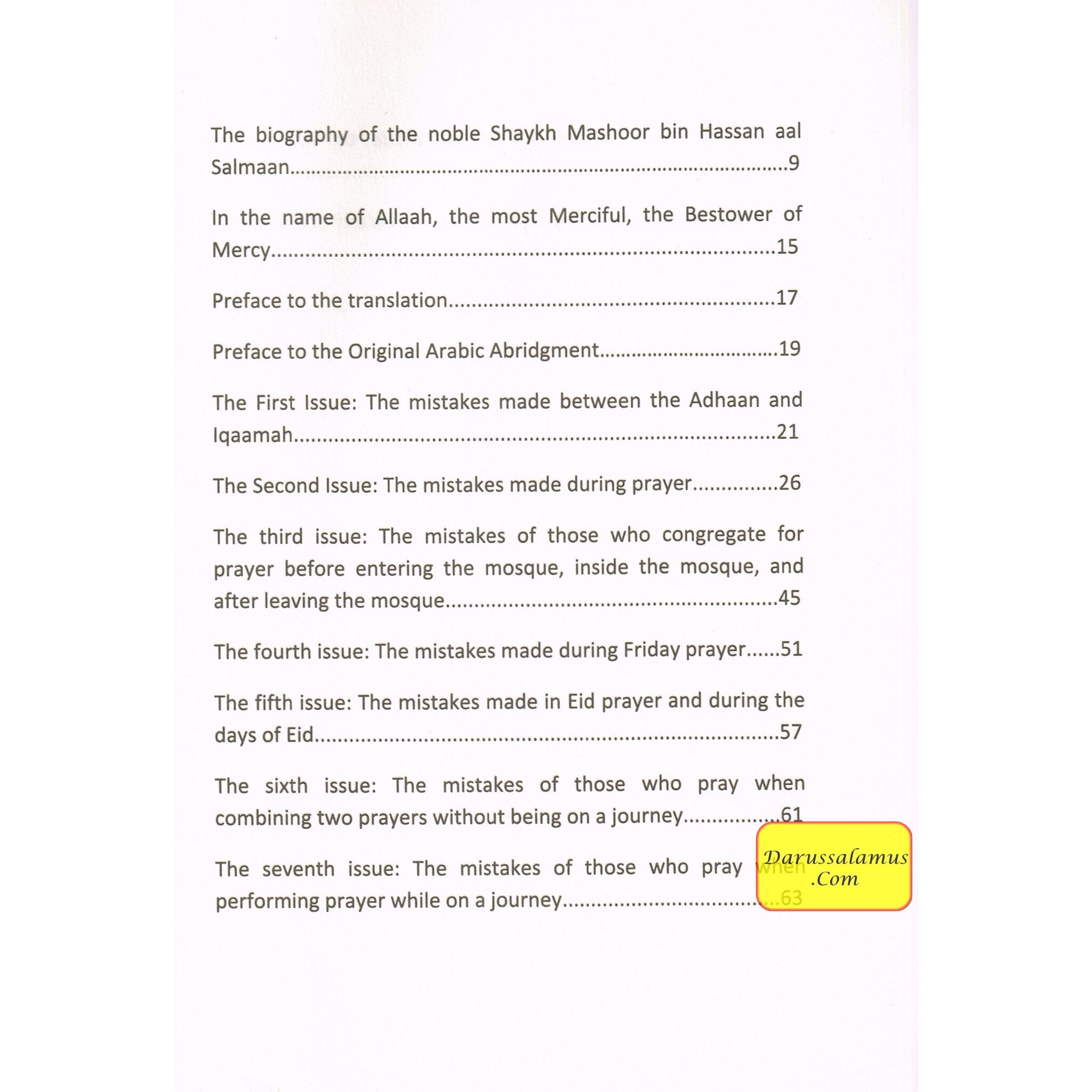 A Summary of the Mistakes Commonly Made in Prayer By Mashhoor Bin Hasan Aal-Salmaan、mySite、topwebapps