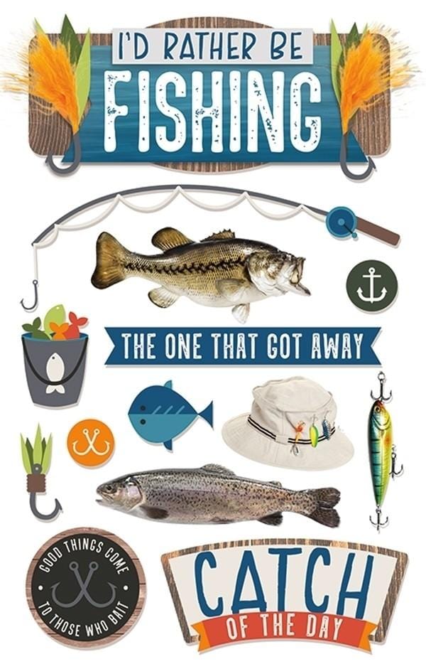  Scrapbook Stickers - 3D I'd Rather be Fishing、mySite、ghnorth