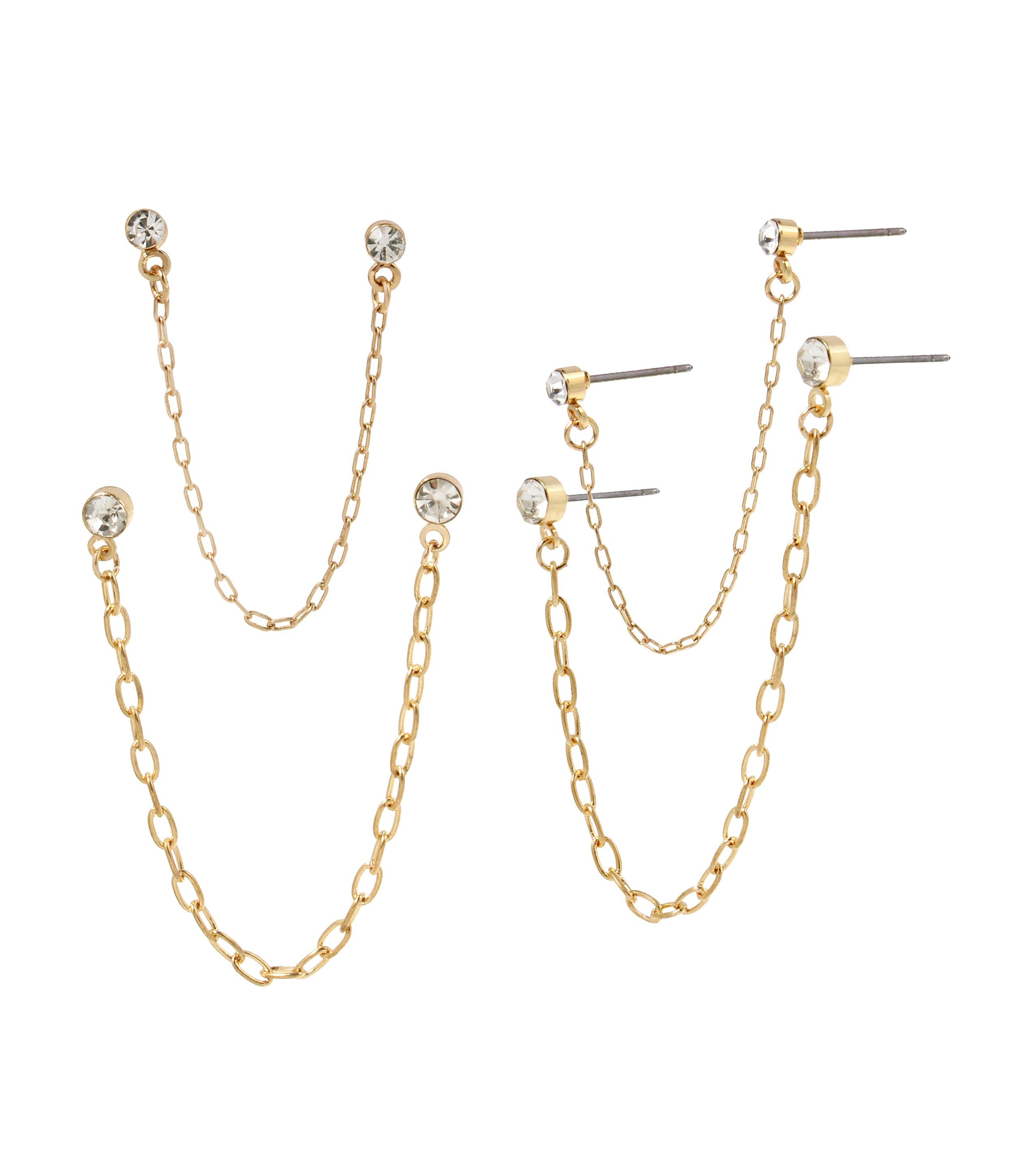 CRYSTAL SET EARRINGS GOLD、mySite、dreamappss