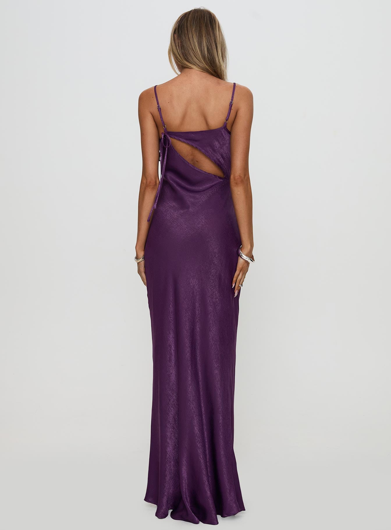 Linger Bias Cut Maxi Dress Purple、mySite、solidvoid