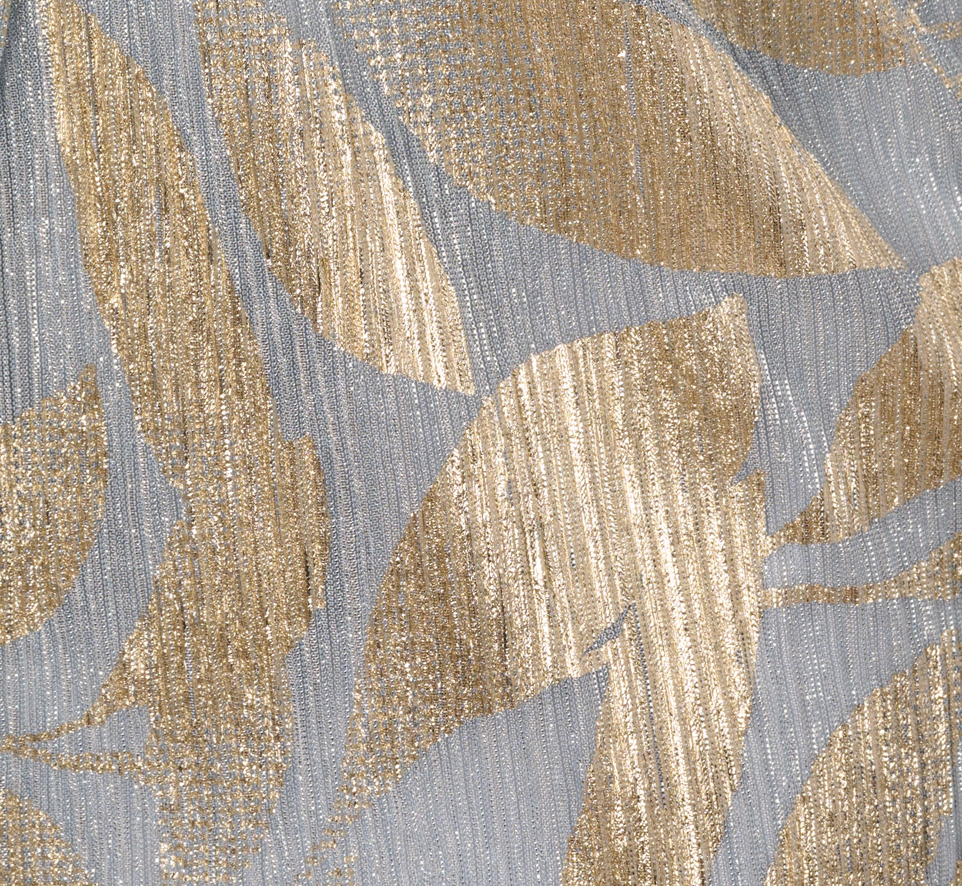 Plus Size Foil Leaf Short Sleeve Gown With Draped Details In Light Blue Gold、mySite、solidvoid