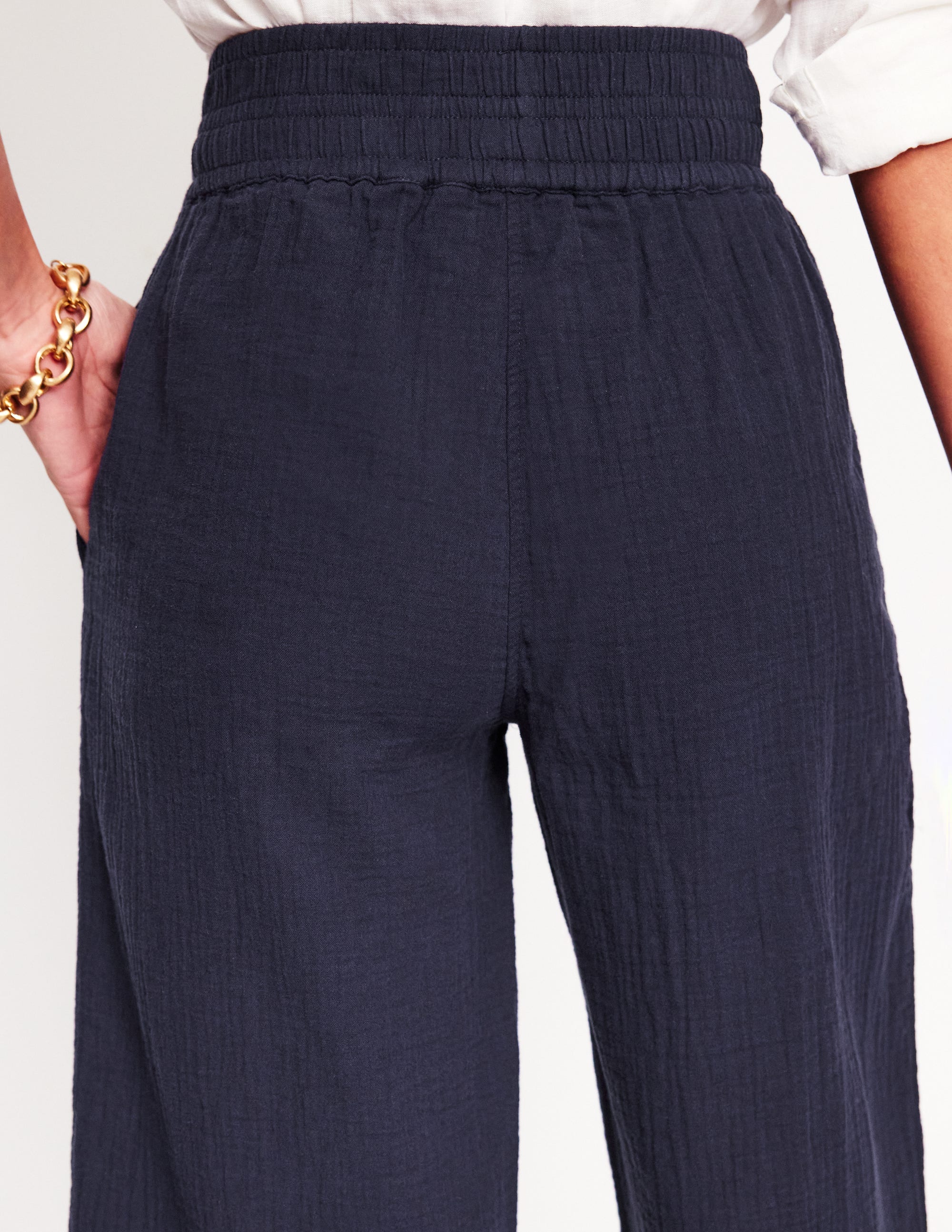 Cropped Double Cloth Pants-Navy、mySite、ashleygrahame
