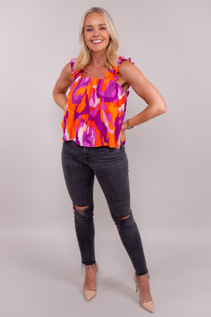 Zoey Tank - Orange & Purple、mySite、hinf8tx79