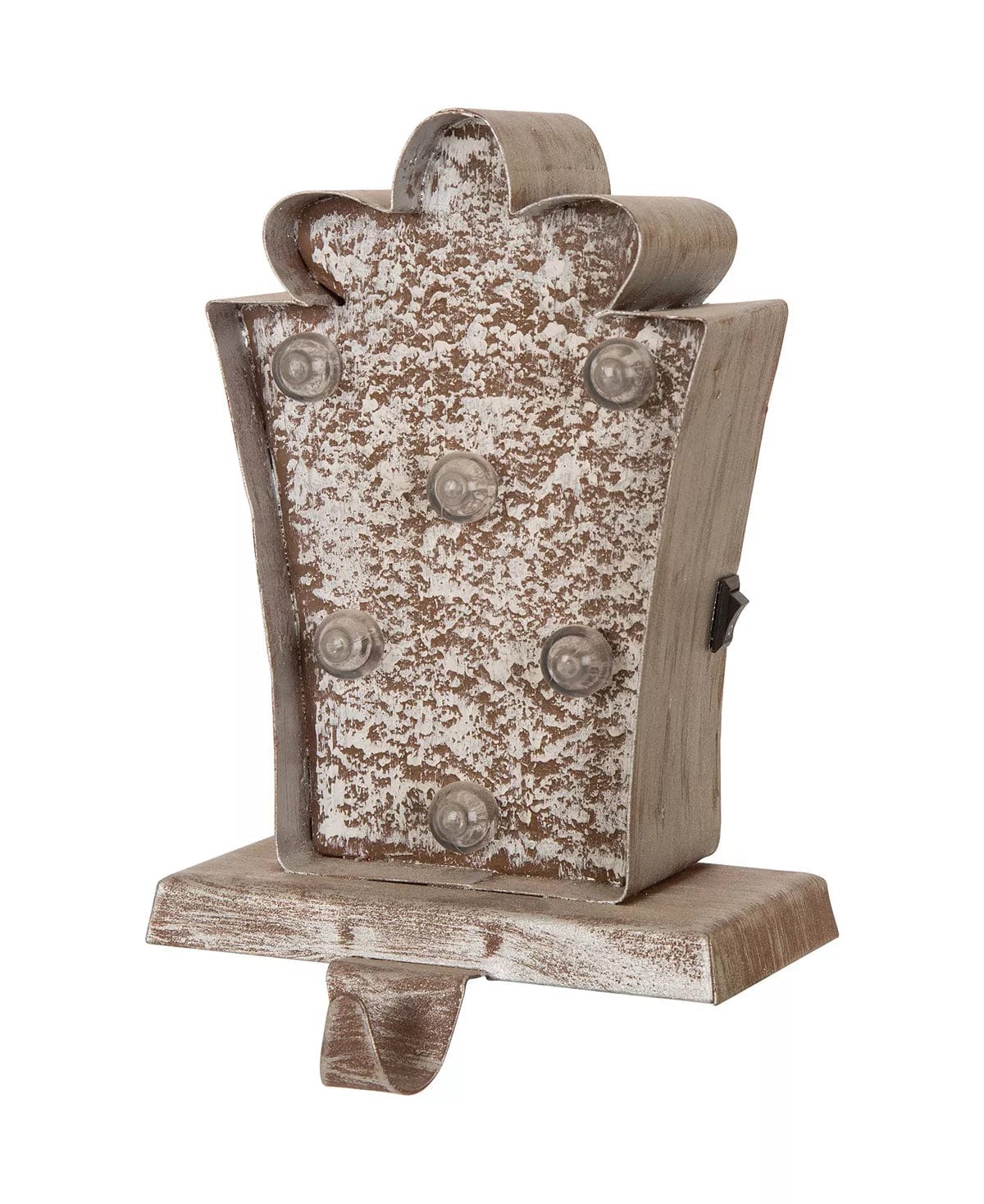 LED Wooden Giftbox Stocking Holder Christmas Collection 7.50 H Marquee Imported、mySite、g9winljtr