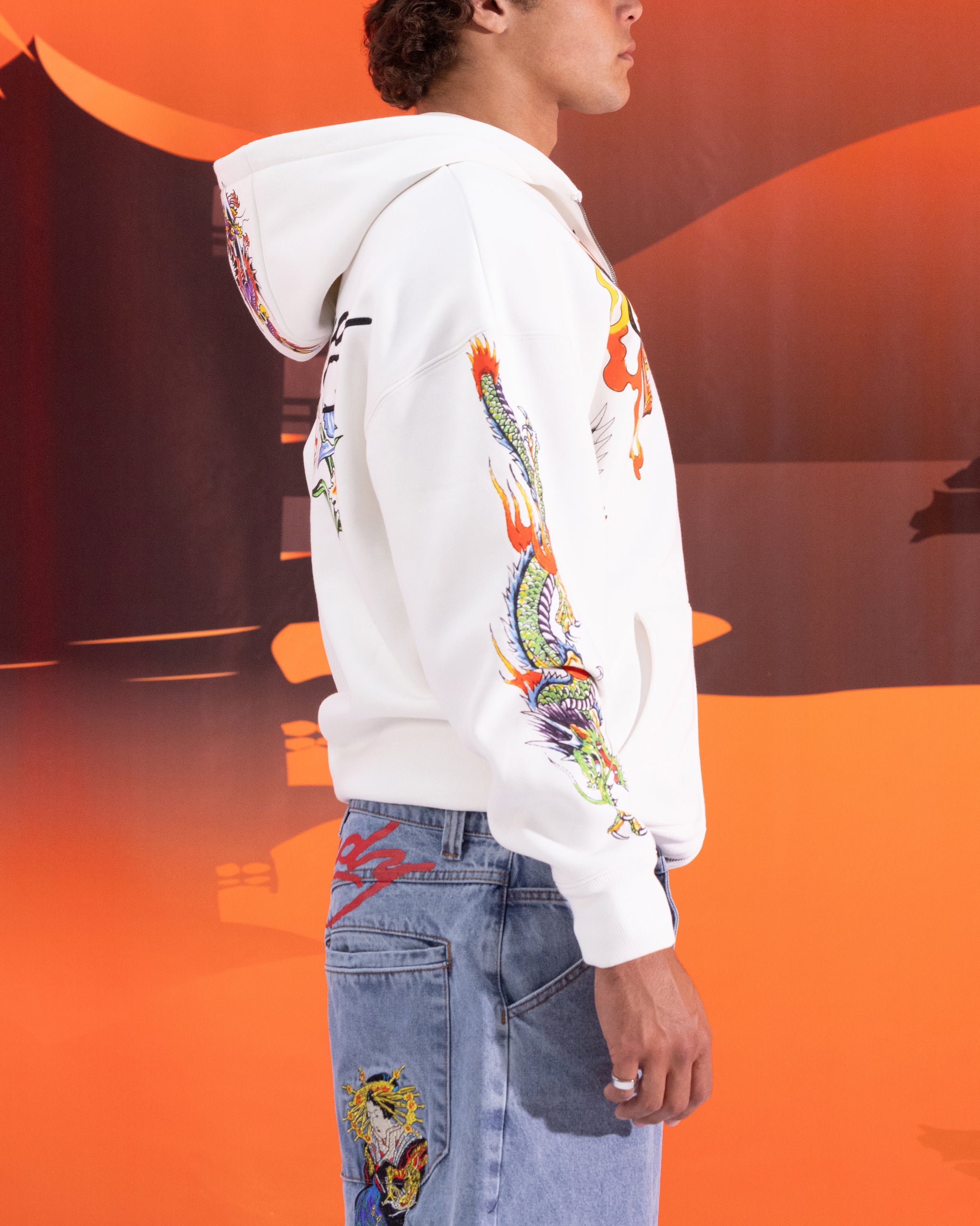 Ed Hardy Floral Zip Hoodie Off White、mySite、zt4zffjzw