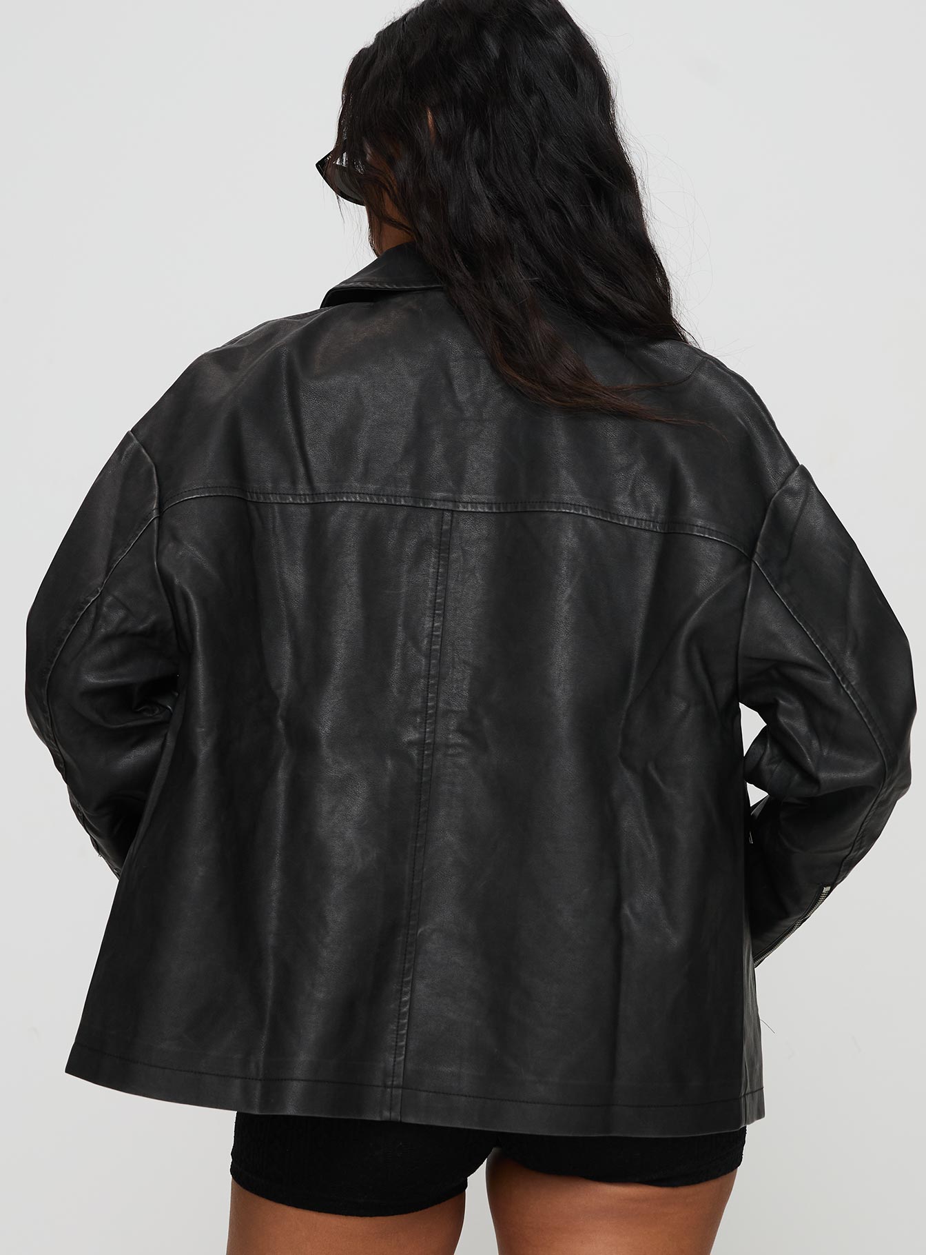 Napoleon Faux Leather Jacket Black、mySite、solidvoid