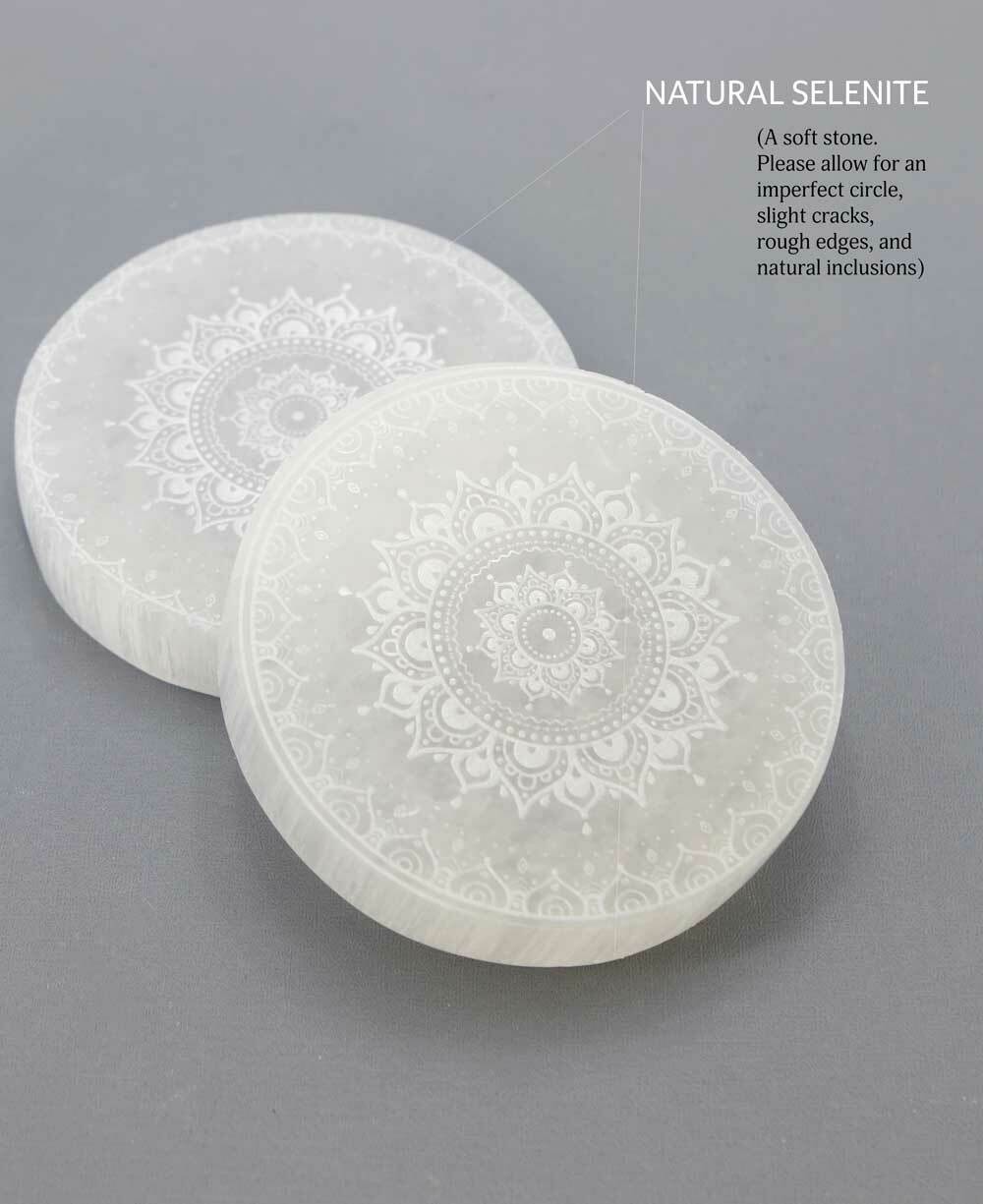 Selenite Energy Crystal Charging Plate with Mandala Design、mySite、topwebapps