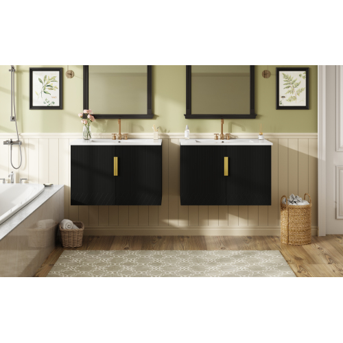 30" Vintage Bathroom Vanity with Ceramic Sink, with 3 Holes Single Ceramic Sink, Bathroom Storage Vanity Cabinet with 2 Soft Closing Doors、、xpatfood