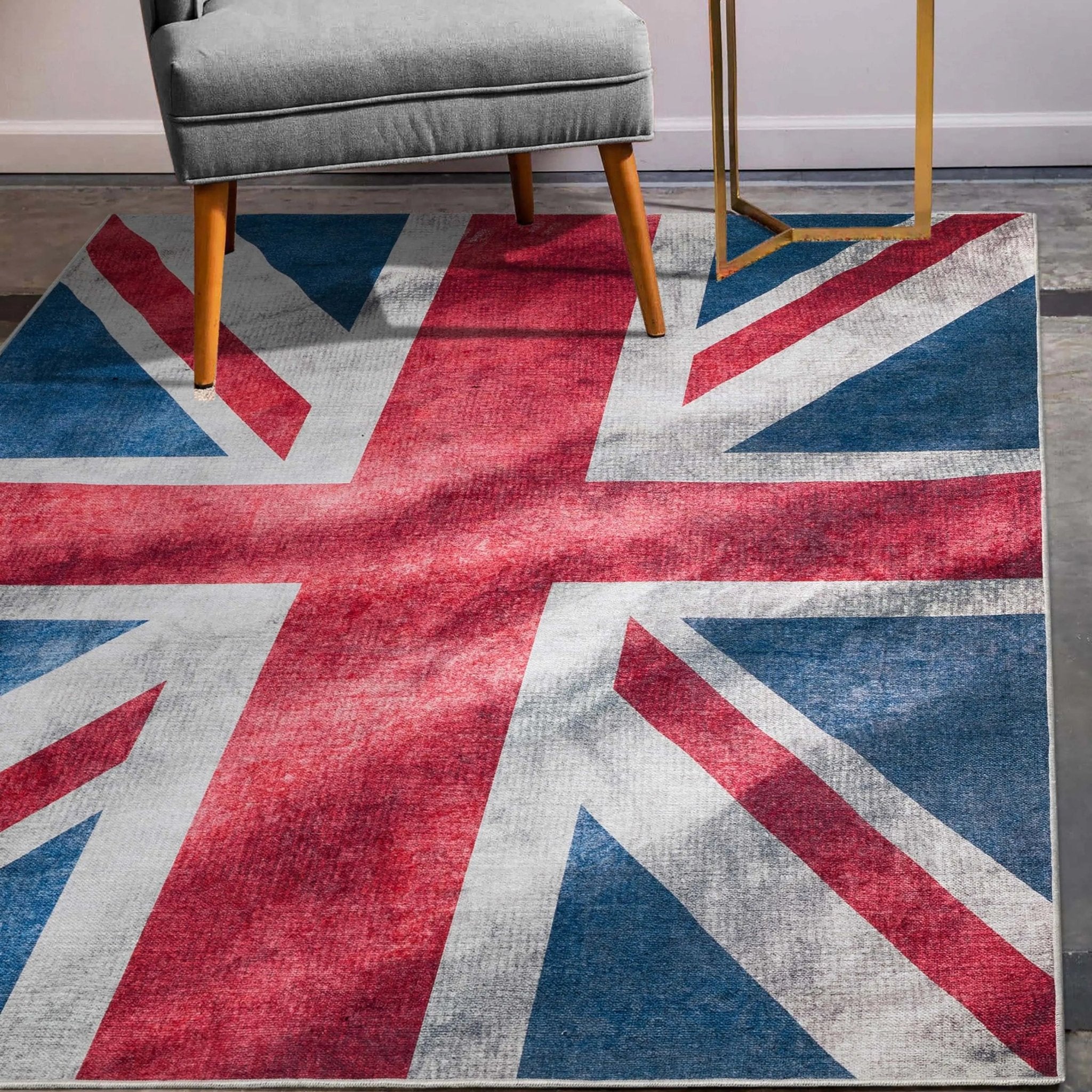 Apollo British Flag Red Blue White Novelty Flat-Weave Rug、mySite、gigharbornorthrealestate