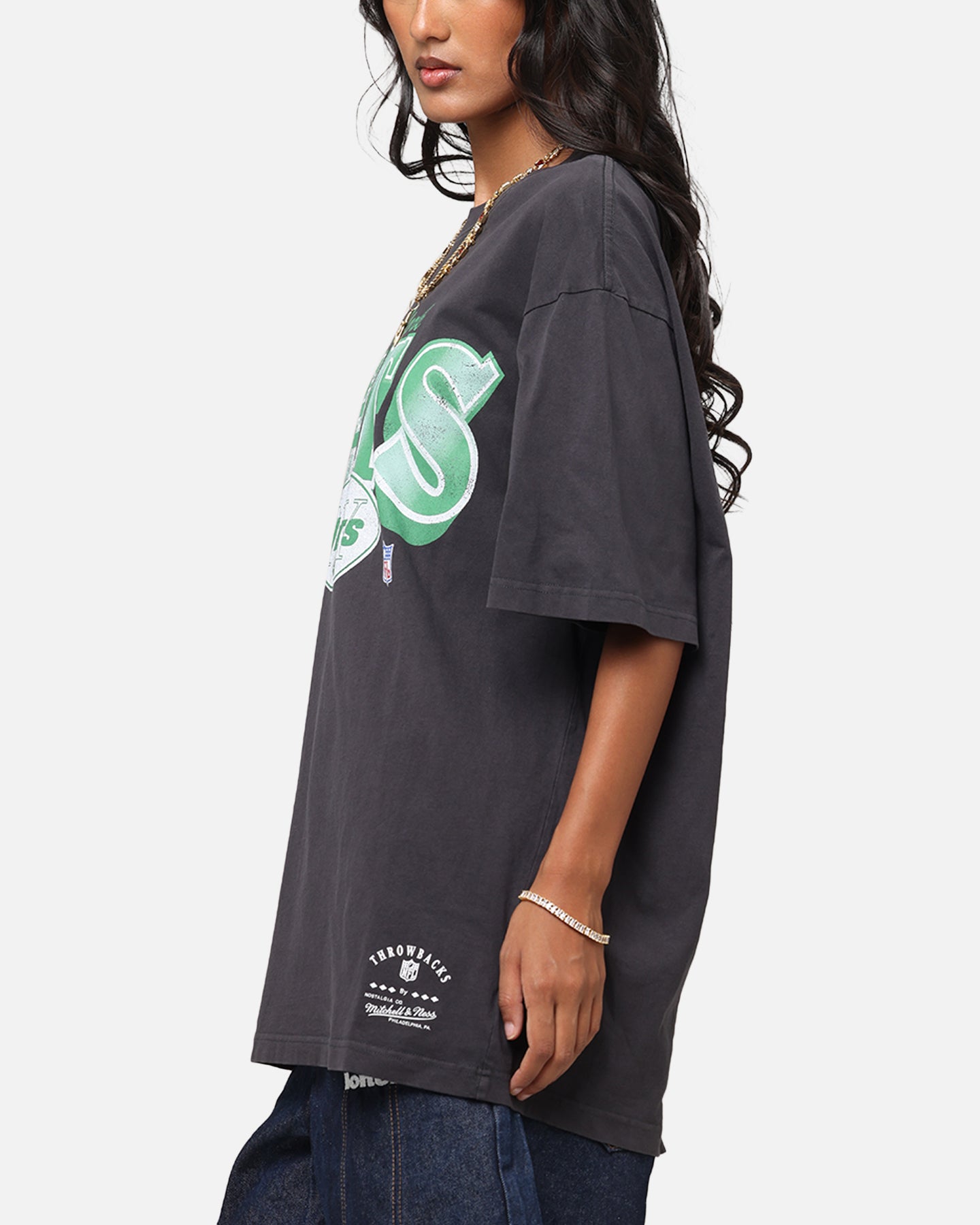 Mitchell & Ness New York Jets Arch T-Shirt Faded Black、mySite、zt4zffjzw