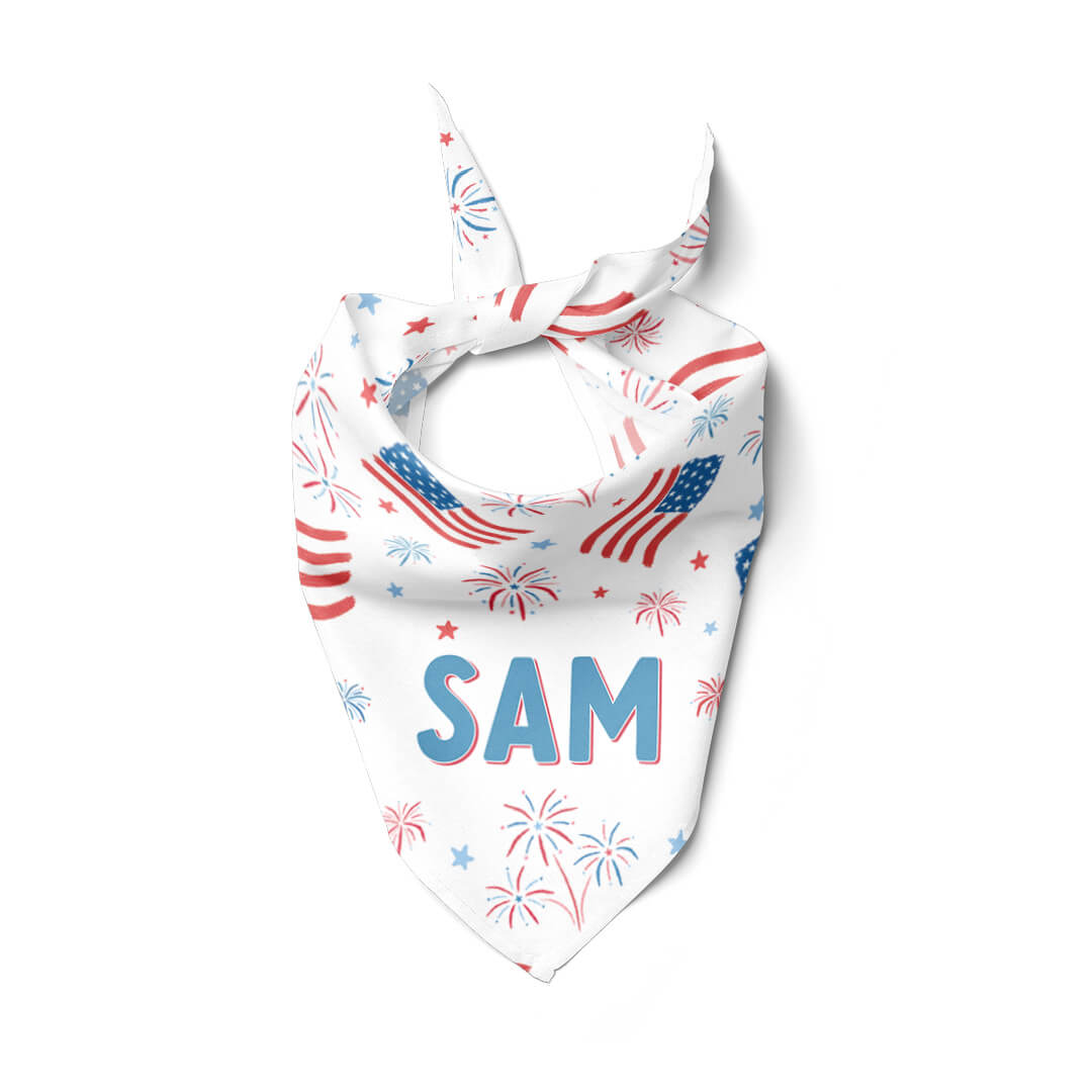  Fireworks & Freedom Personalized Pet Bandana、mySite、layawaytickets