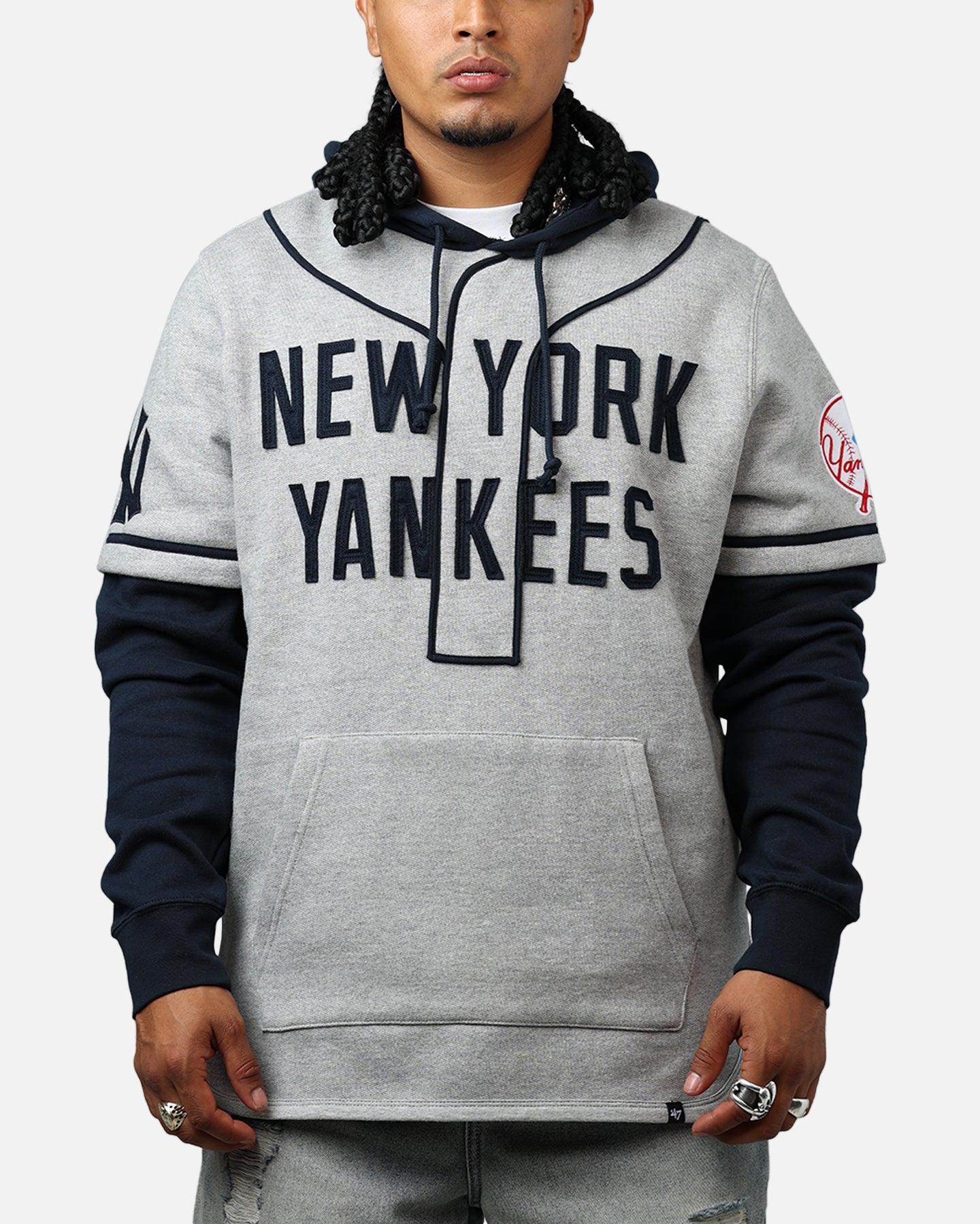 47 Brand New York Yankees Game Hoodie Grey/Navy、mySite、zt4zffjzw