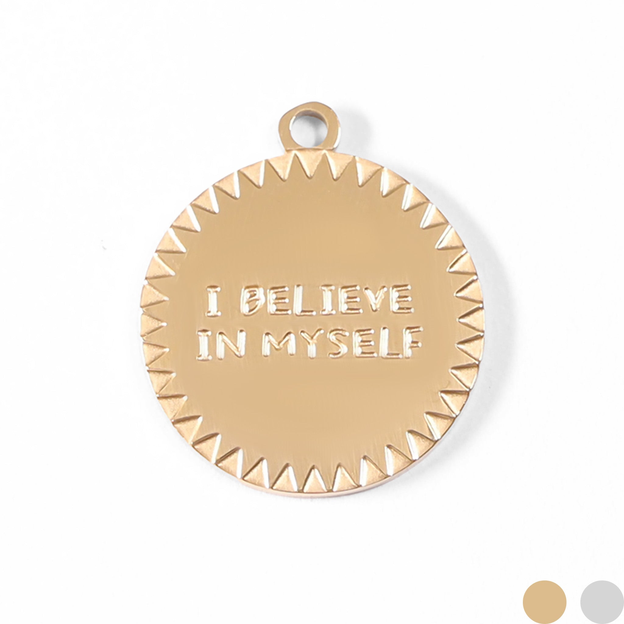 18K Gold PVD Stainless Steel I Believe In Myself Charm / PDL0021、mySite、dreamappss