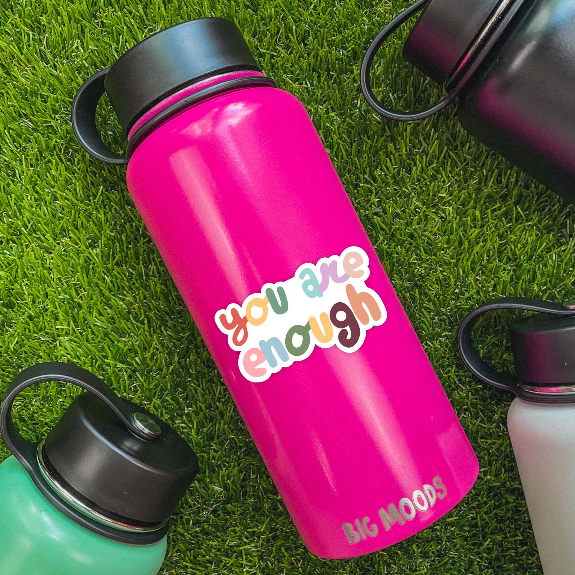  You Are Enough Multicolor Bubble Letters - Positivity Sticker、mySite、ghnorth