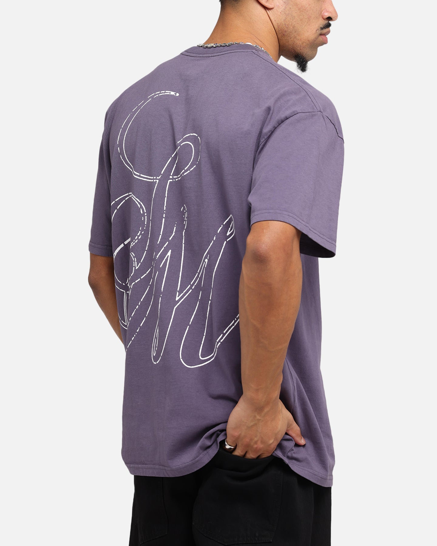 Saint Morta Cursive Boxy T-Shirt Purple、mySite、zt4zffjzw