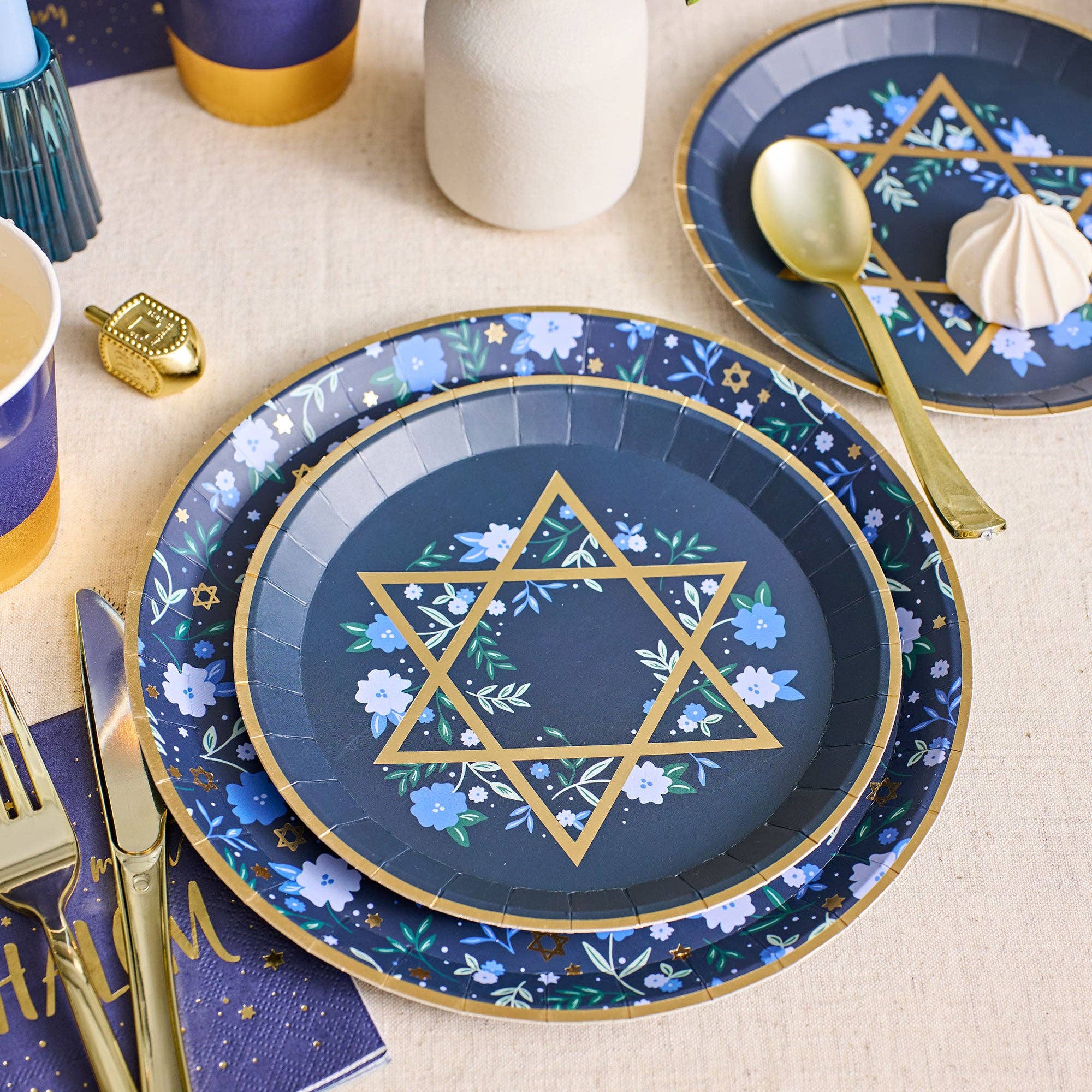 Floral Star of David Appetizer Plates - Set of 10、mySite、topwebapps