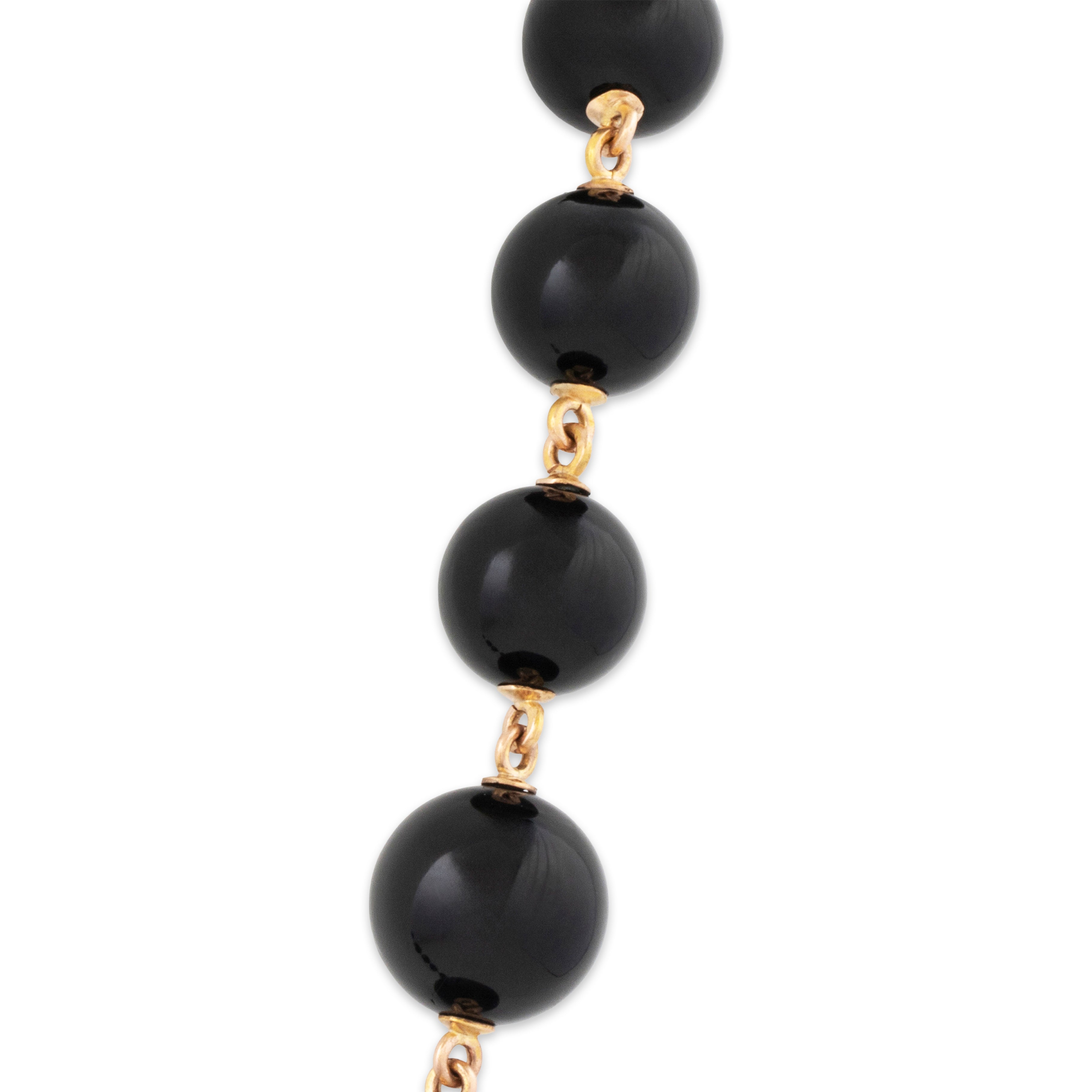 Vintage Heavy Art Deco 14k Yellow Gold Onyx Geometric Statement Necklace 20、mySite、hinf8tx79