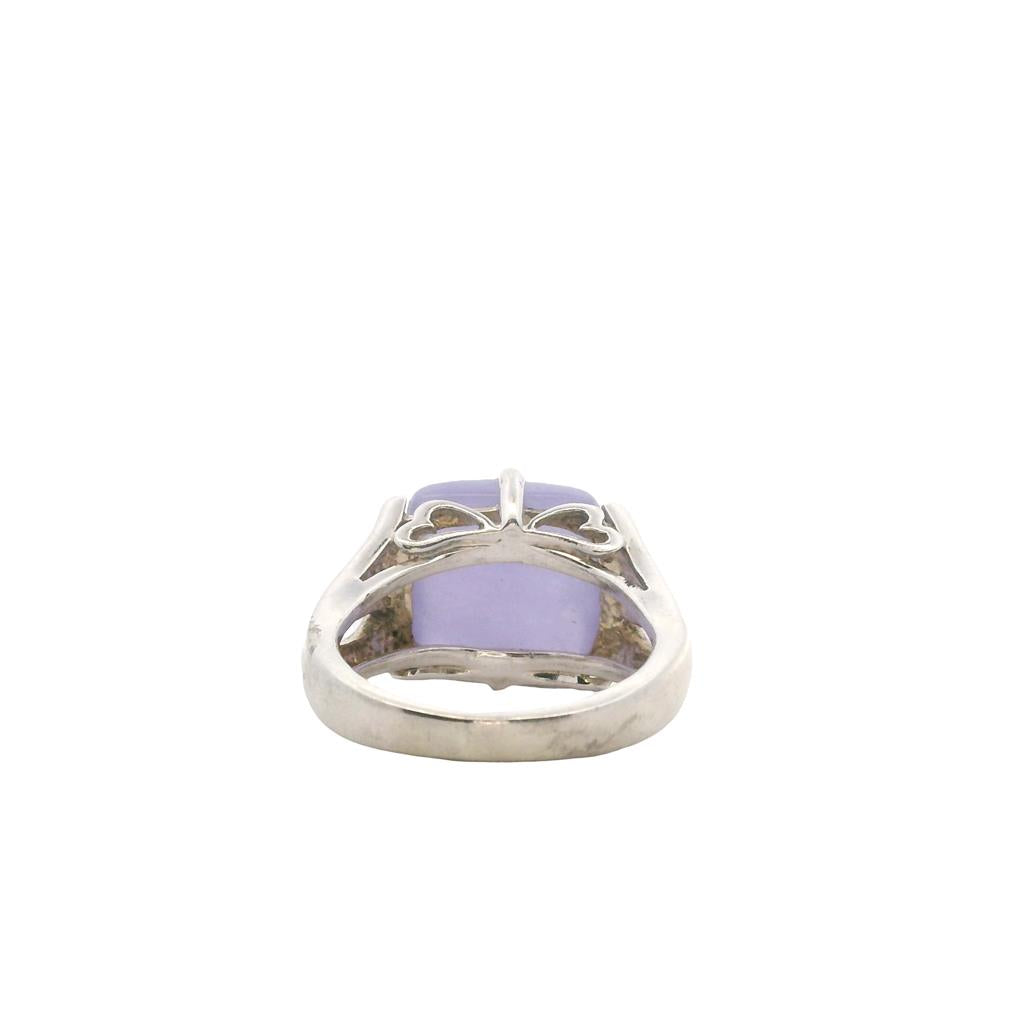  Estate Sterling Silver Dyed Purple Jadeite Ring