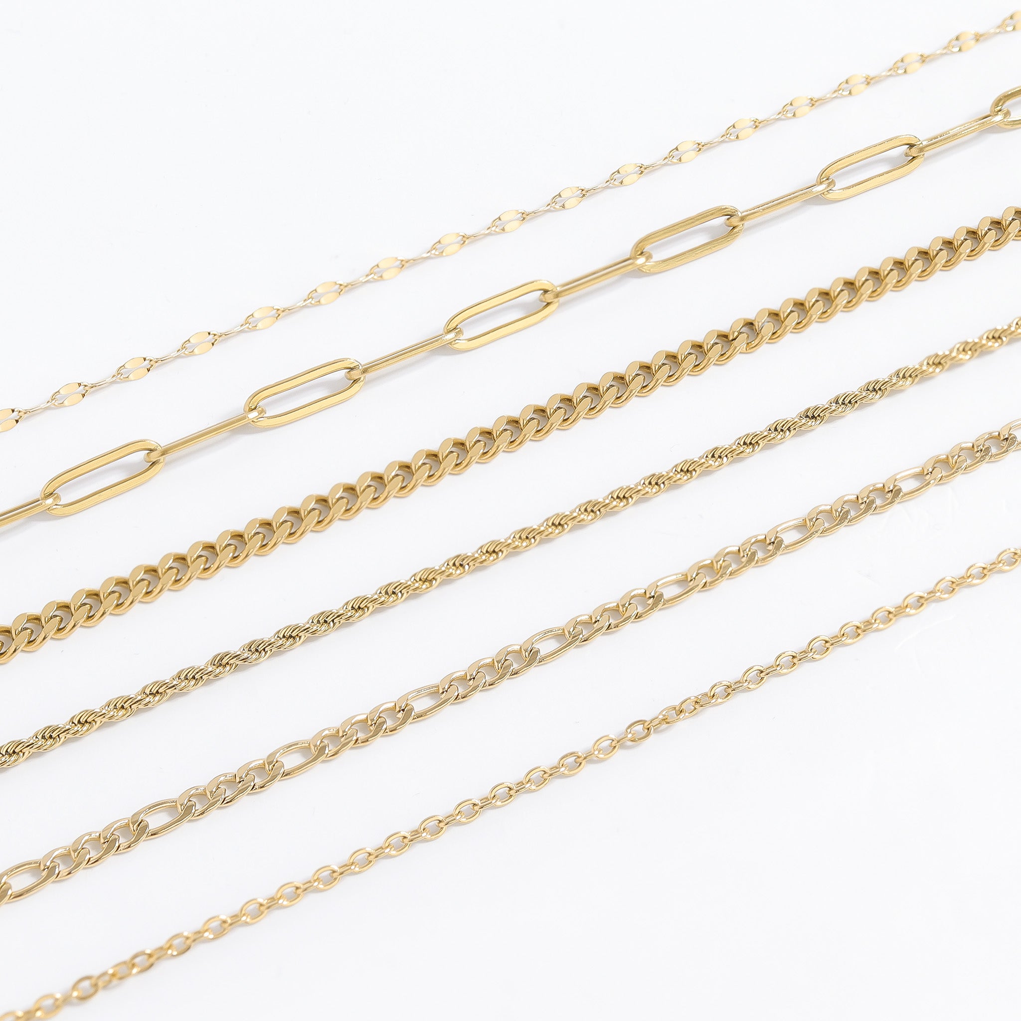 Best Sellers 18K Gold PVD Assorted Chain Necklace Set / BND0042、mySite、dreamappss