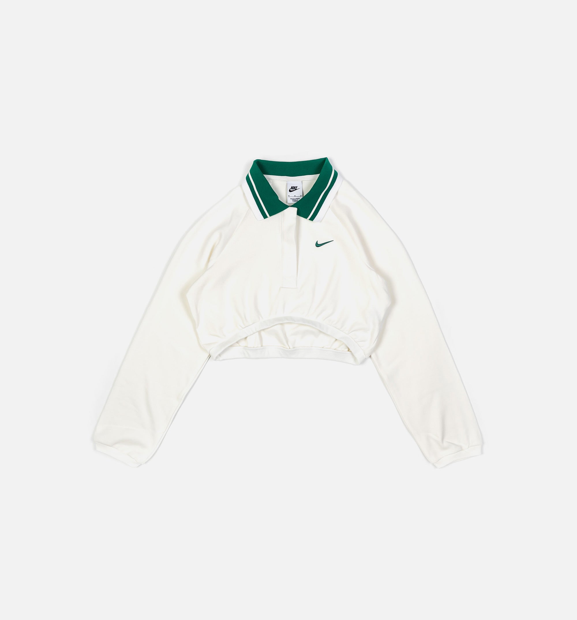 Polo Cropped Womens Long Sleeve Shirt - Beige/Green、mySite、dreamappss