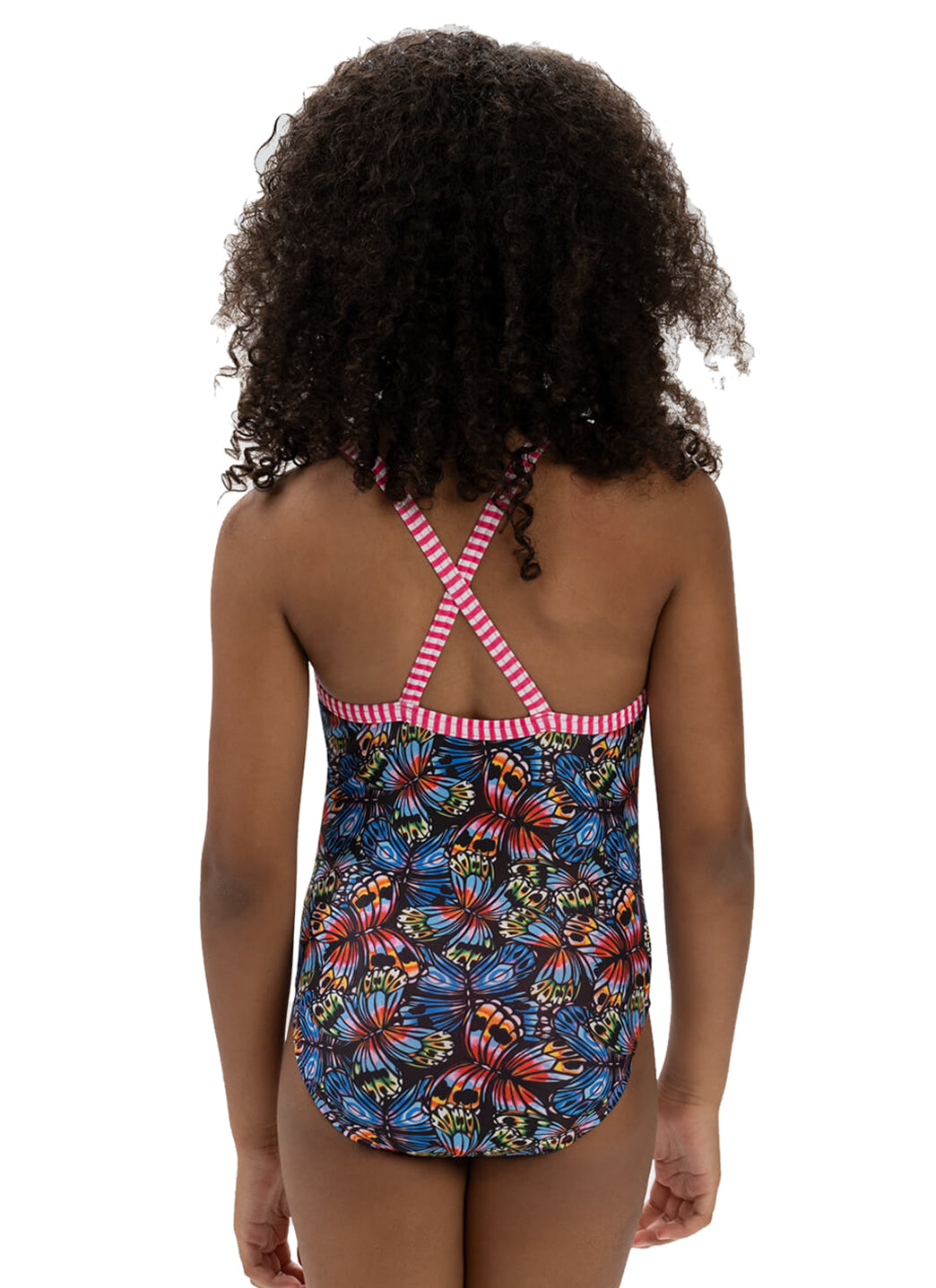 Dolfin Uglies Girls' Flutter By Print One Piece Swimsuit (Big Kid)、mySite、noshort