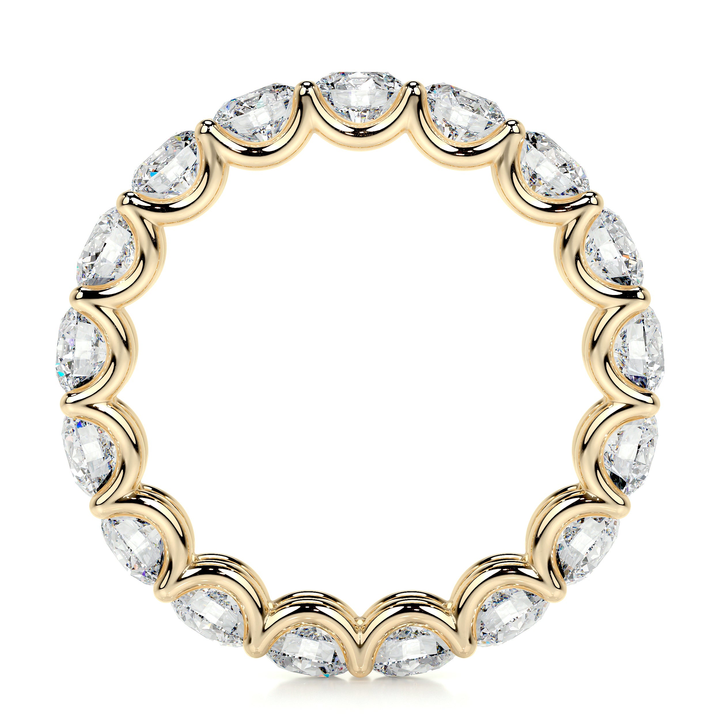 Trinity Moissanite Eternity Wedding Ring -18K Yellow Gold (RTS)、mySite、hinf8tx79