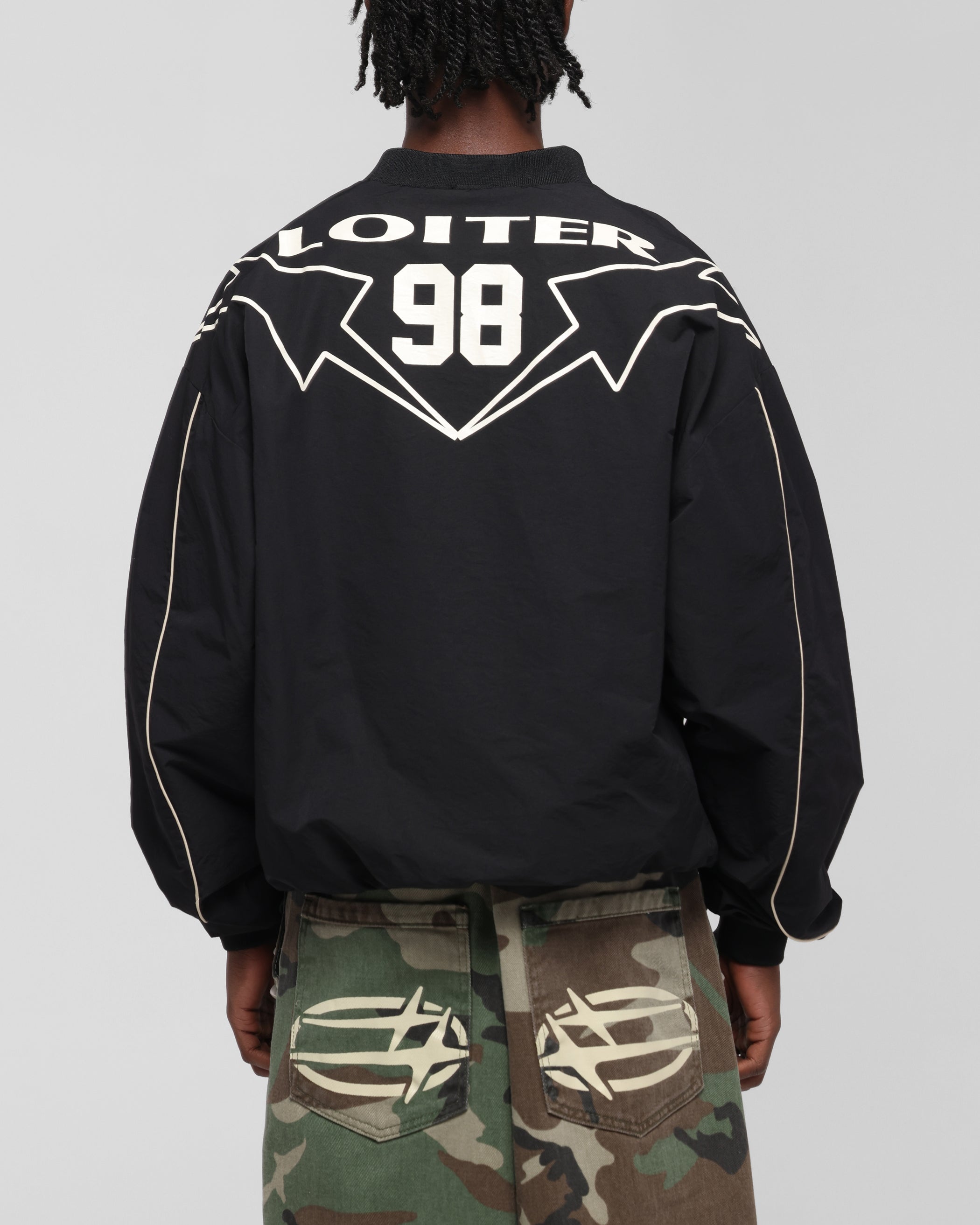 Loiter Racer Nylon Jersey Crewneck Black、mySite、zt4zffjzw