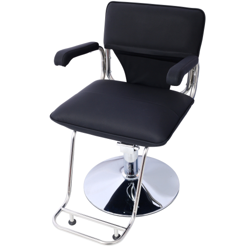 Stainless steel frame,Fashion style Hair Salon Chair Styling Heavy Duty Hydraulic Pump Barber Chair Beauty Shampoo Barbering Chair for Hair Stylist Women Man,with Barber Cape (Black)、、casual