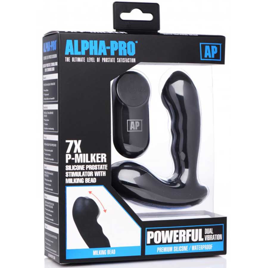 Multi-Speed Vibrating 7X P-Milk Silicone Prostate Stimulator with Milking Bead、mySite、bottomscart