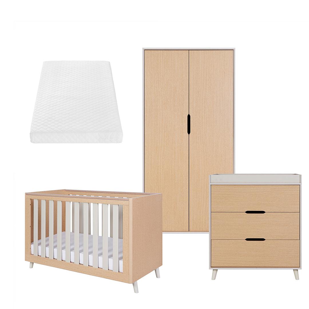  Tutti Bambini Fika Mini 3 Piece Room Set - Light Oak/White Sand、mySite、merchandisen