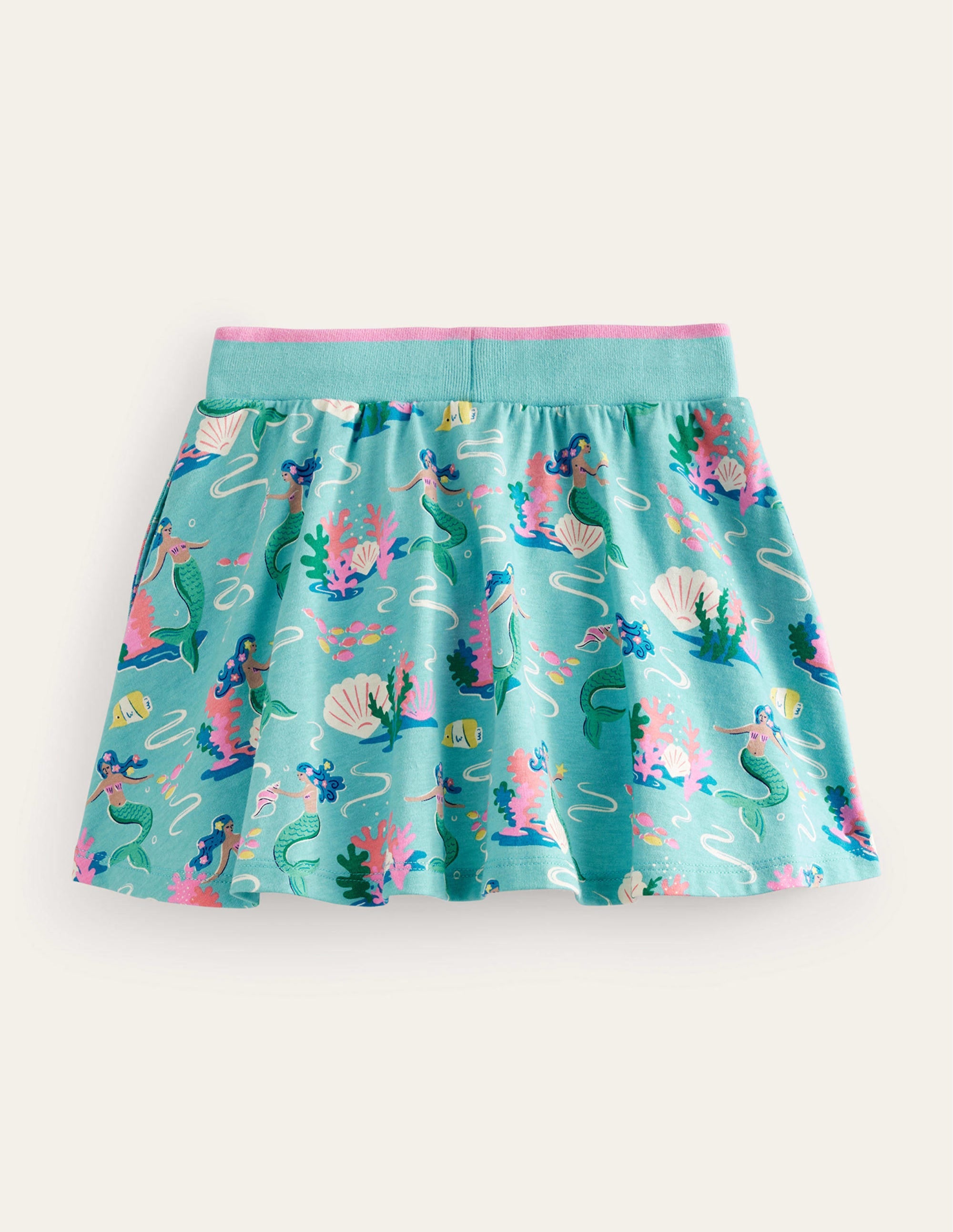  Printed Jersey Skort-Aqua Sea Blue Mermaids、mySite、ashleygrahame