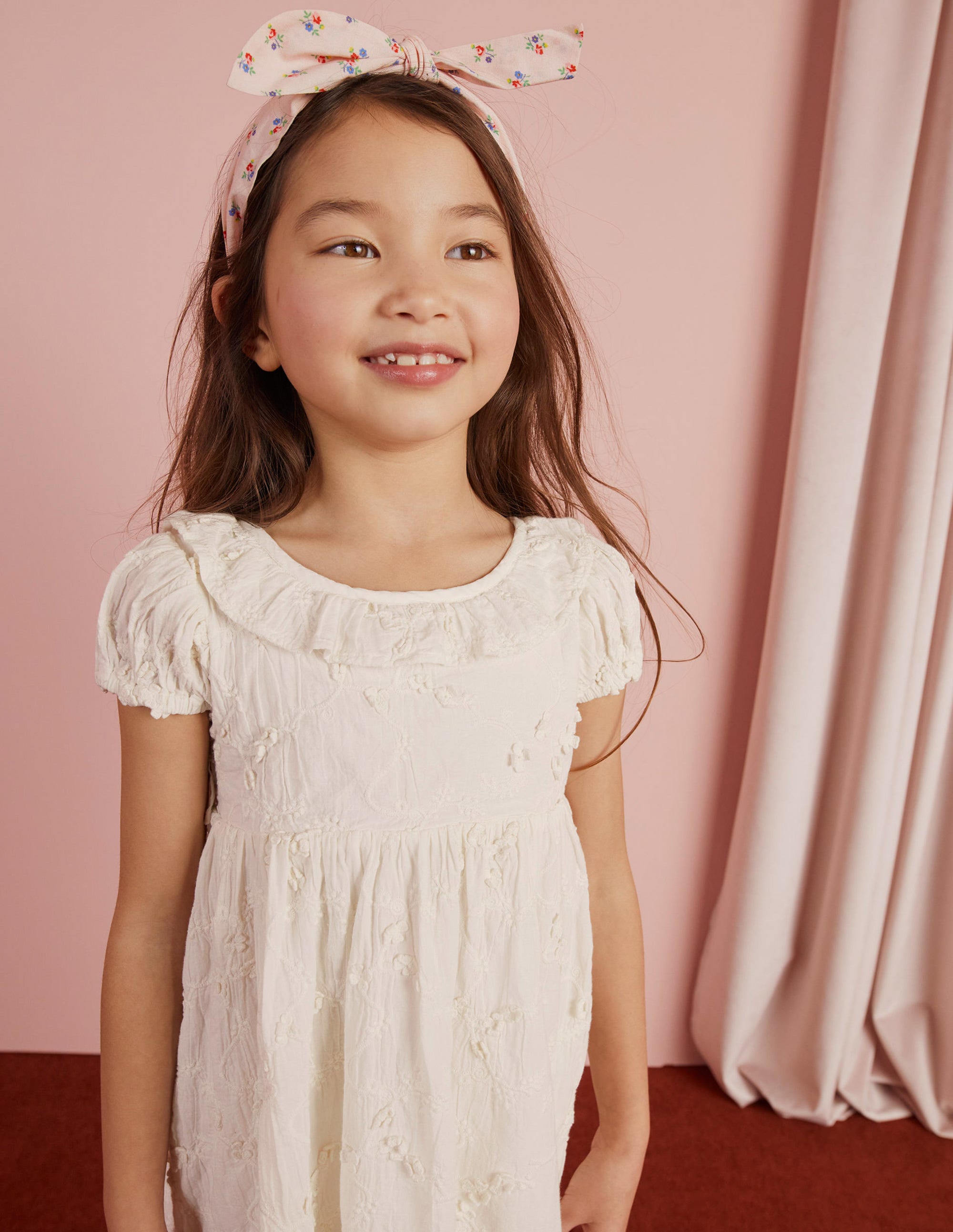  Dip Hem Broderie Dress-Ivory、mySite、ashleygrahame