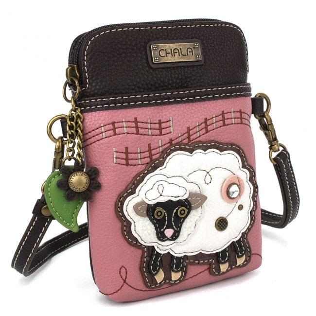 Sheep Keychain or Cellphone Crossbody, Pink Chala Vegan、mySite、g9winljtr