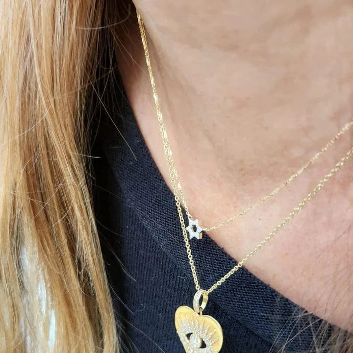 Diamond Pendant with Jewish Star of David - 14k Yellow, White or Rose Gold、mySite、topwebapps