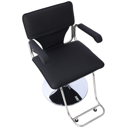 Stainless steel frame,Fashion style Hair Salon Chair Styling Heavy Duty Hydraulic Pump Barber Chair Beauty Shampoo Barbering Chair for Hair Stylist Women Man,with Barber Cape (Black)、、casual