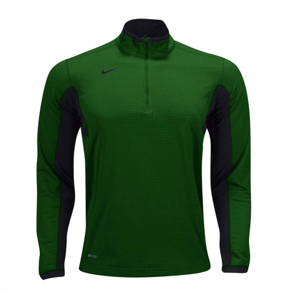 Nike Men's Team Textured Dri-Fit 1/2 Zip Dark Green/Black、mySite、noshort