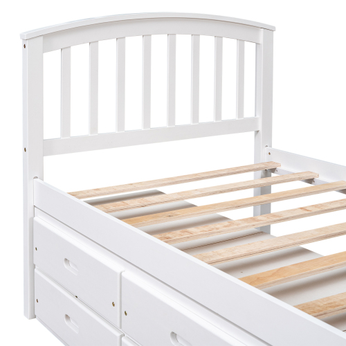 Orisfur. Twin Size Platform Storage Bed Solid Wood Bed with 6 Drawers、、casual