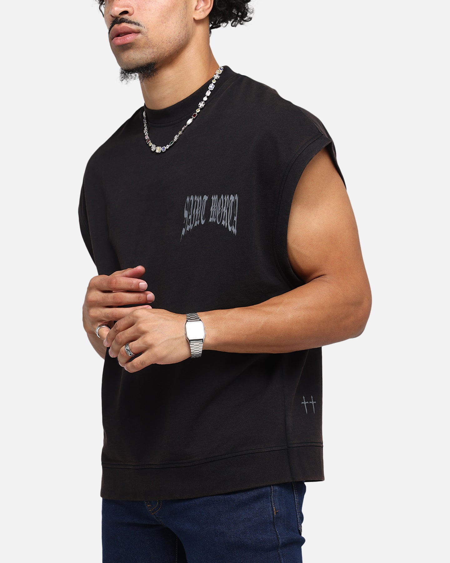 Saint Morta Vill Park Cut Off Sweater Vintage Black、mySite、zt4zffjzw