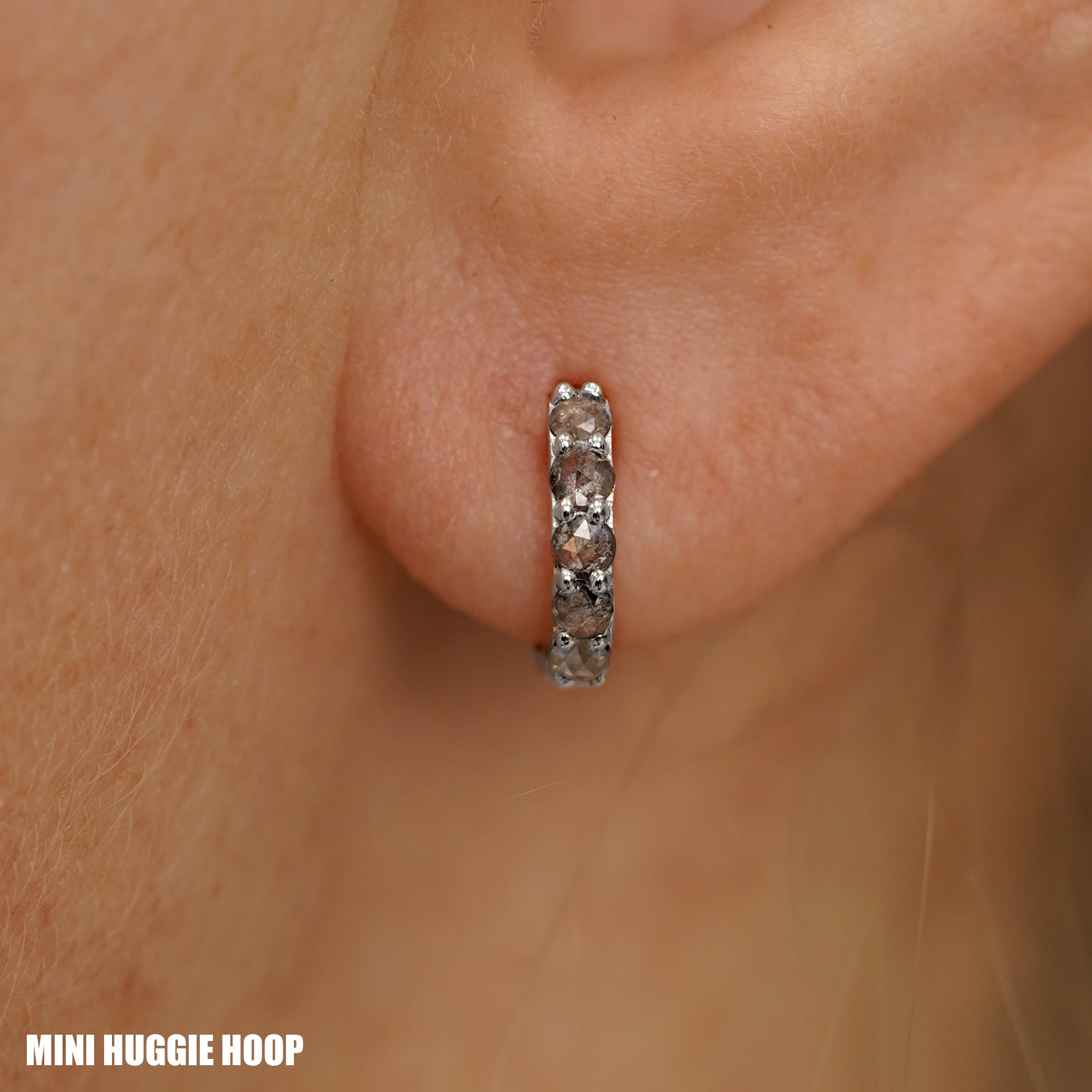 Salt and Pepper Diamond Huggie Hoop、mySite、hinf8tx79