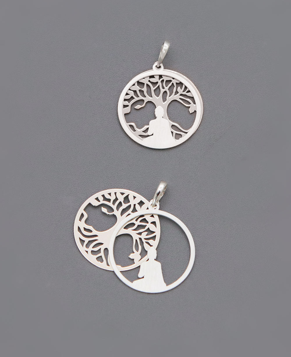 Buddha Pendant with Layered Bodhi Tree in Sterling Silver、mySite、topwebapps