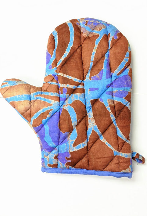 Blue Purple Brown African Tie Dye Mitten-DPKWMT01、mySite、solidvoid