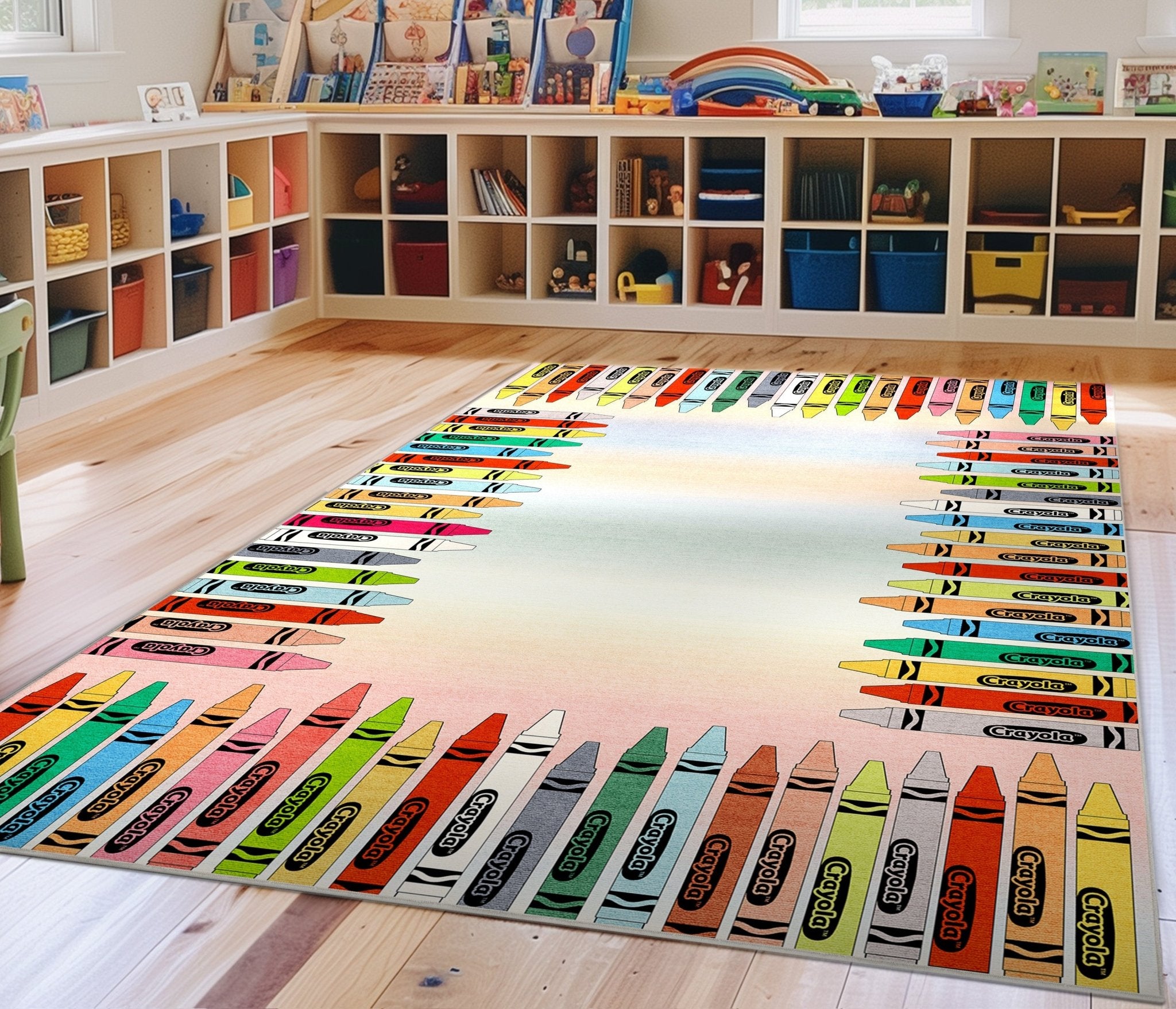 Crayola Modern Crayon Parade Playroom 5' x 7' Multi Color Area Rug By Well Woven、mySite、gigharbornorthrealestate