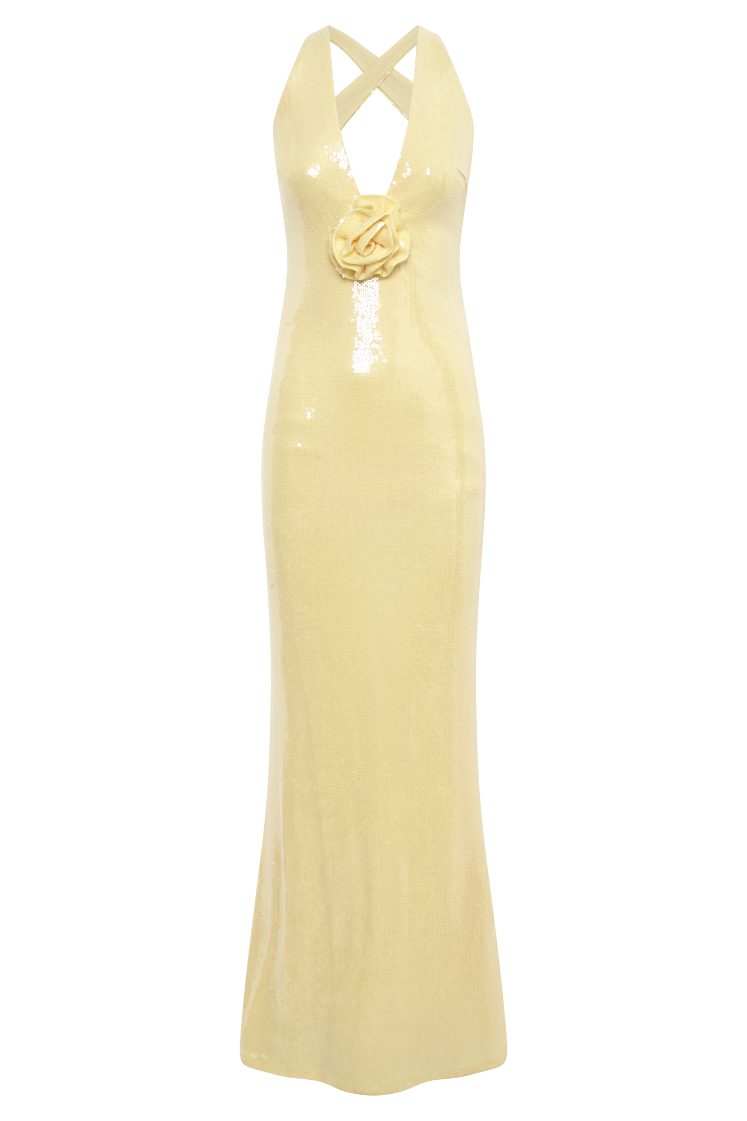 Eliza Rose Sequin Maxi Dress - Lemon、mySite、solidvoid