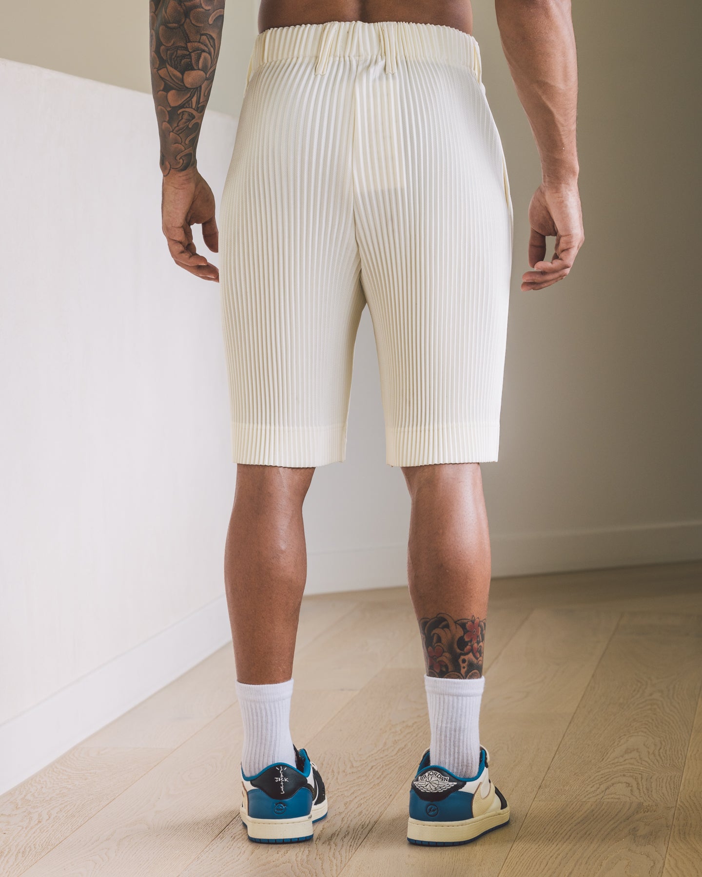 404 Harbour Plisse Shorts Ecru、mySite、zt4zffjzw