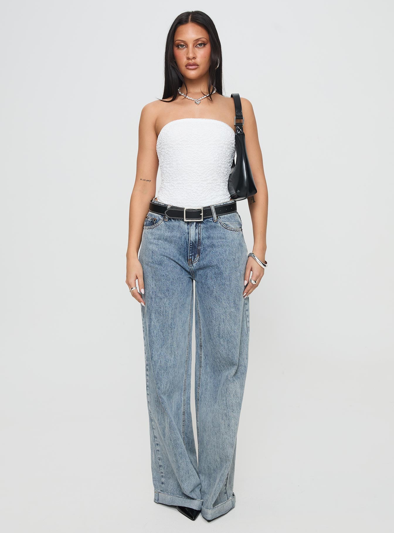 Bristle Strapless Bodysuit White、mySite、solidvoid