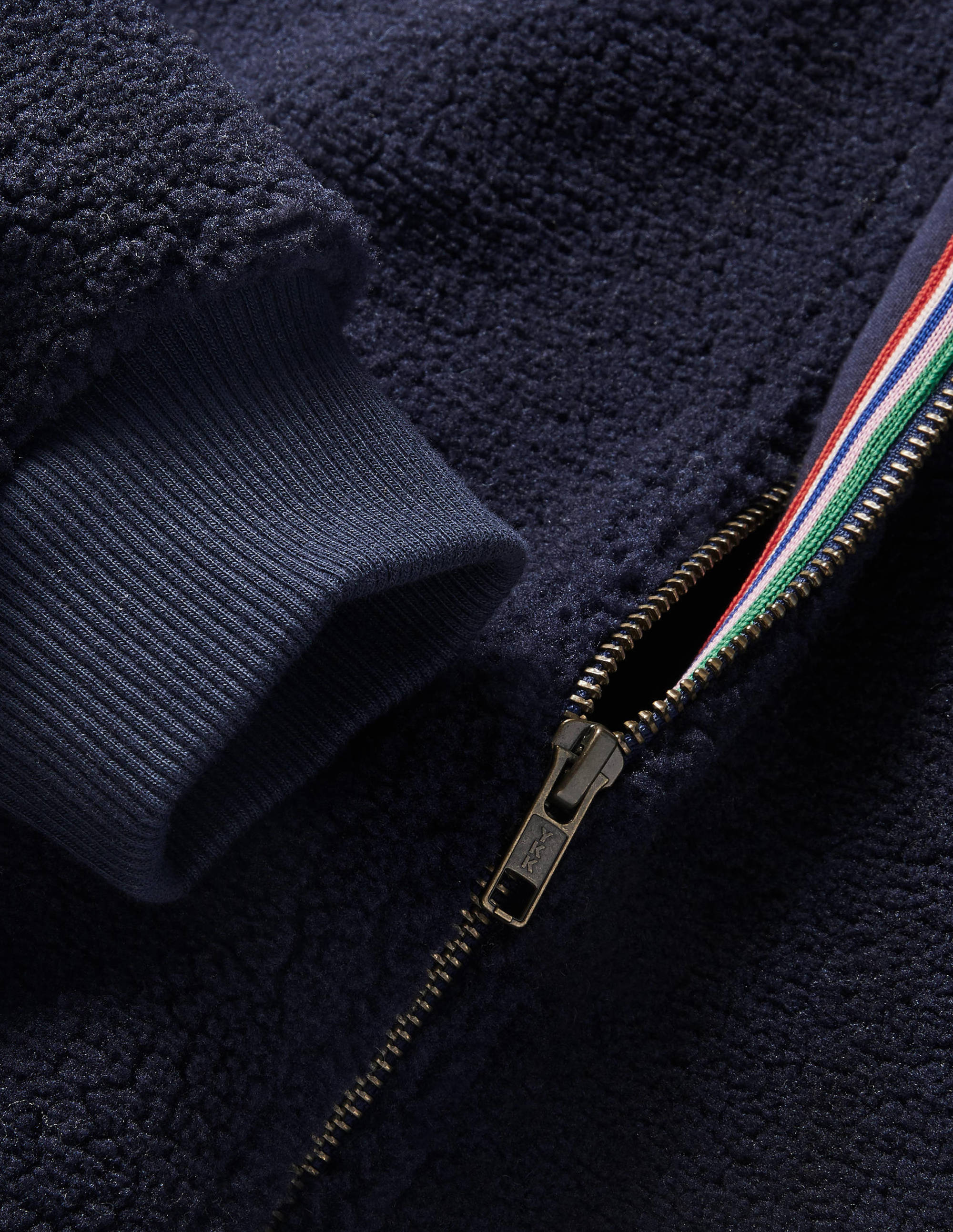  Teddy Zip-Through Jacket-Navy、mySite、ashleygrahame