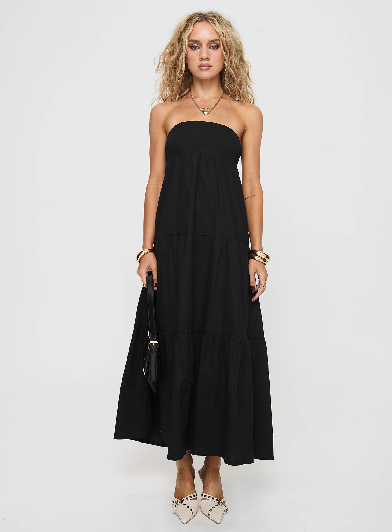 Osment Maxi Dress Black、mySite、solidvoid