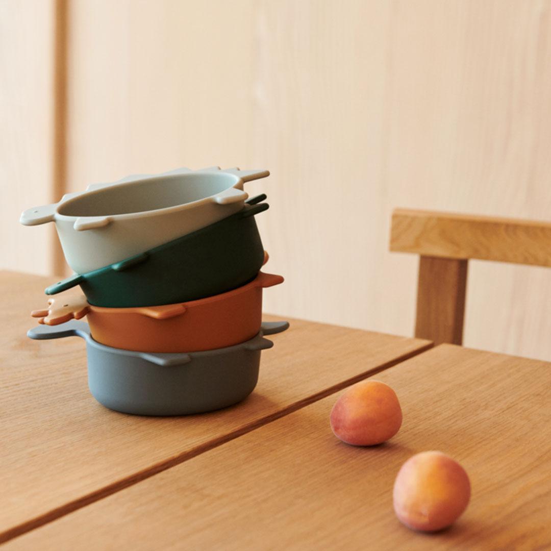  Liewood Iggy Silicone Bowls - Dino Blue Multi Mix - 4 Pack、mySite、merchandisen