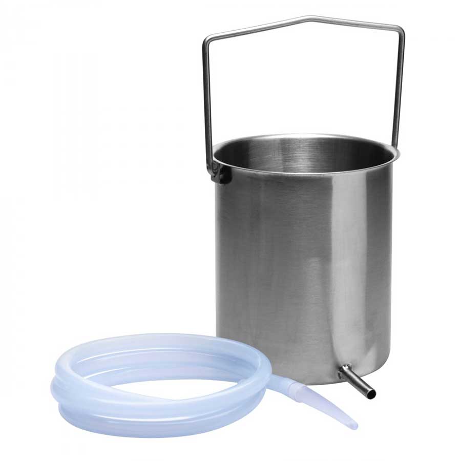 Premium Anal Enema Stainless Bucket Kit with Silicone Hose by CleanStream、mySite、bottomscart